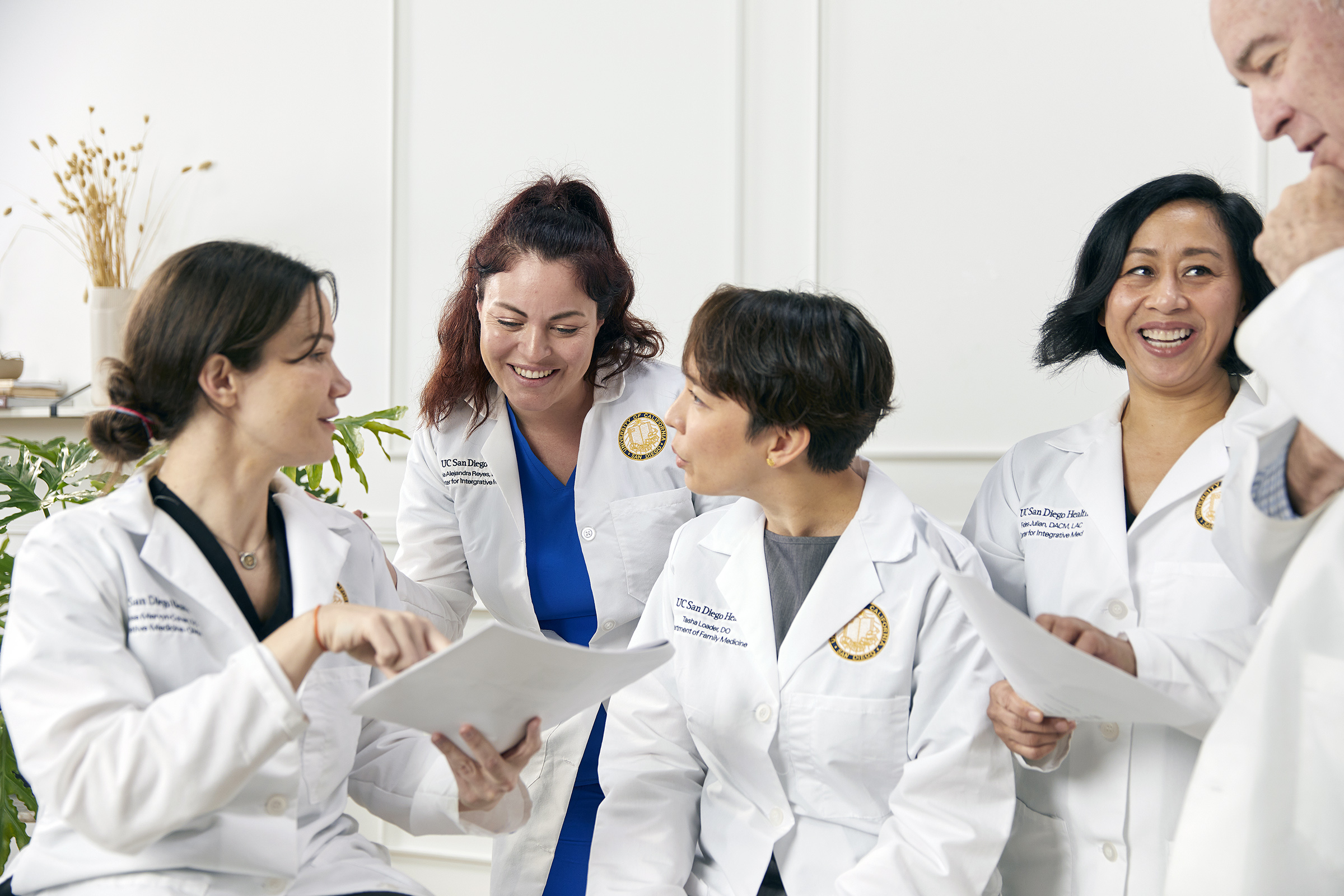 Healthcare providers from UC San Diego Center for Integrative Medicine collaborating during a team discussion.